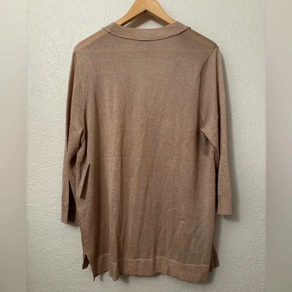 Chico's Gold Cardigan Women’s 2 Large - Picture 10 of 12